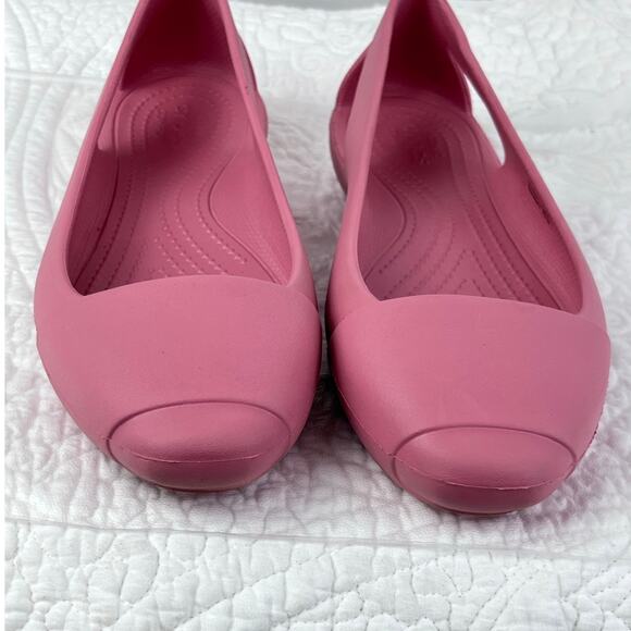Crocs Women's Size 8 Pink Ballet Flat Pointed Toe Summer Beach Vacation Sandal - Picture 8 of 9